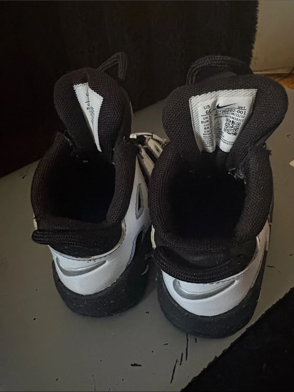 Nike Kids Black and White Swoosh Strap Sneakers